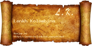 Lenkh Kolombina névjegykártya